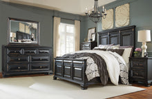 Load image into Gallery viewer, Bold Traditional Design In Vintage Black Finish With Wood Tone Rub Through For A Distress Look