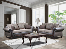 Load image into Gallery viewer, Traditional Style In A Multi-Fabric Combination Of Savage Brown Pu With Contrasting Textured Pillows