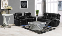 Load image into Gallery viewer, Contemporary Motion Group In A Black Pu Fabric With Grey Contrasting Stitching And Welts