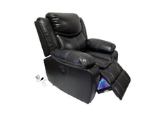 Load image into Gallery viewer, Contemporary Motion Group In A Black Pu Fabric With Grey Contrasting Stitching And Welts