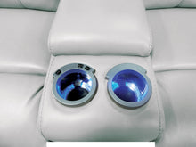 Load image into Gallery viewer, Power Motion Sectional In A White Leather Air Fabric