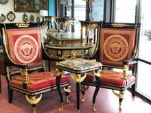 Load image into Gallery viewer, 18k Gold-Plated Solid Wood King Throne Pair
