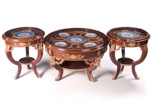 Three Round Coffee Tables Set