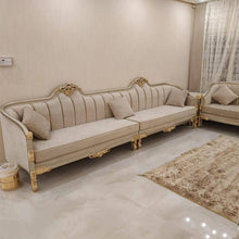 Load image into Gallery viewer, Jalsha Arabia Mixed living Room in Beige And Gold Painted Wood
