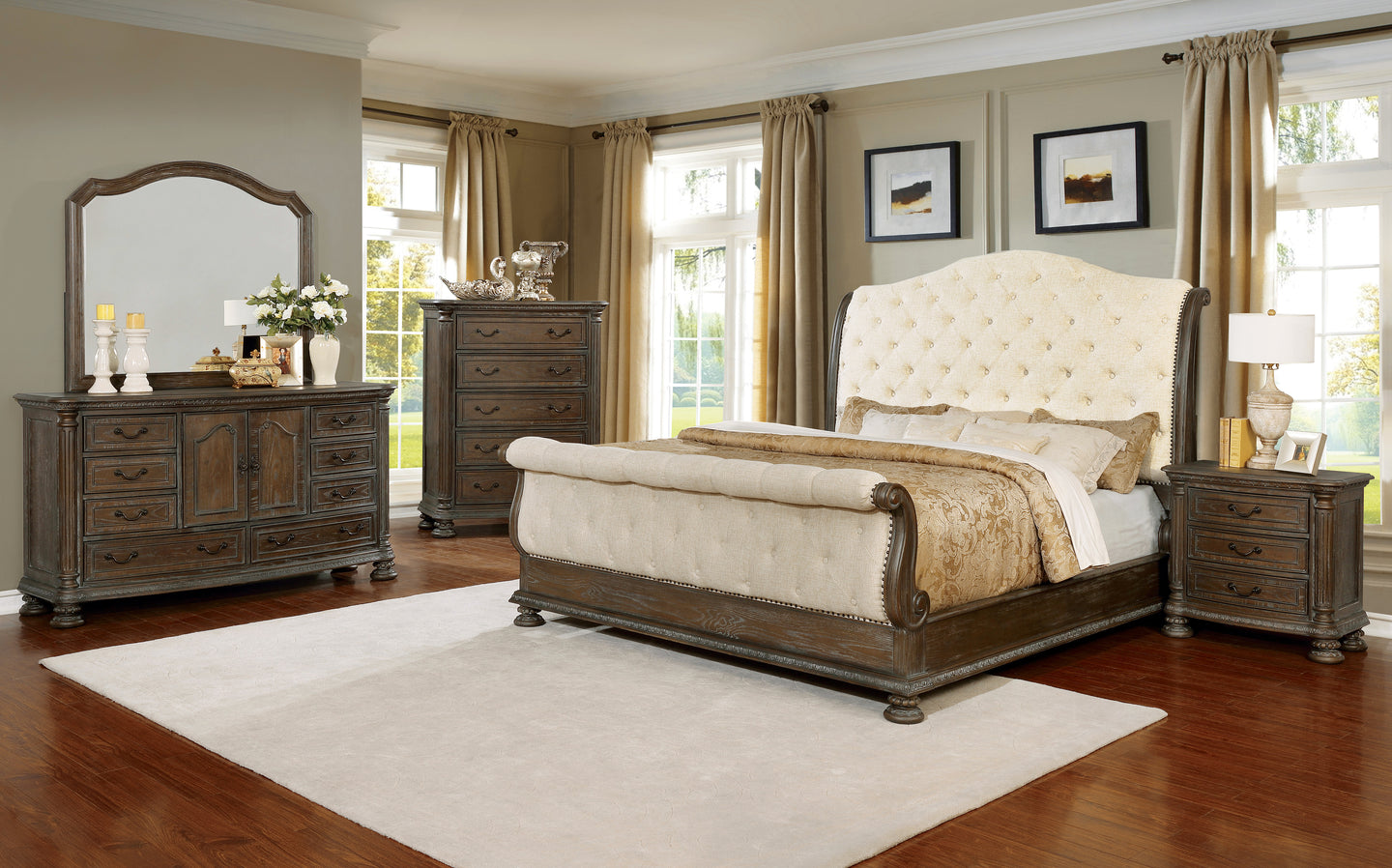 Button Tufted Bed