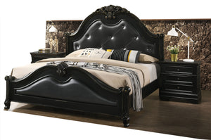 Traditional Styled Bedroom In A Black Finish With Distressed Highlights