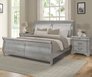 Traditional Styling Bedroom With A Gray Finish With Pewter Overtones Bedroom