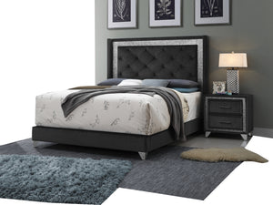 Glamour Styled Bedroom In A Black Fabric Covering