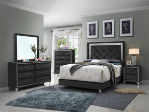 Glamour Styled Bedroom In A Black Fabric Covering