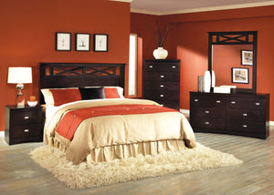 Modern Style In A Merlot Finish Bedroom