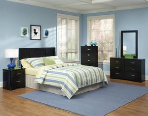 Contemporary Style Bedroom In A Warm Black Finish