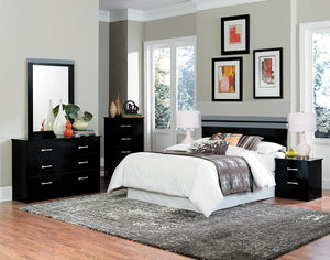 Contemporary Styling Bedroom in Black Finish