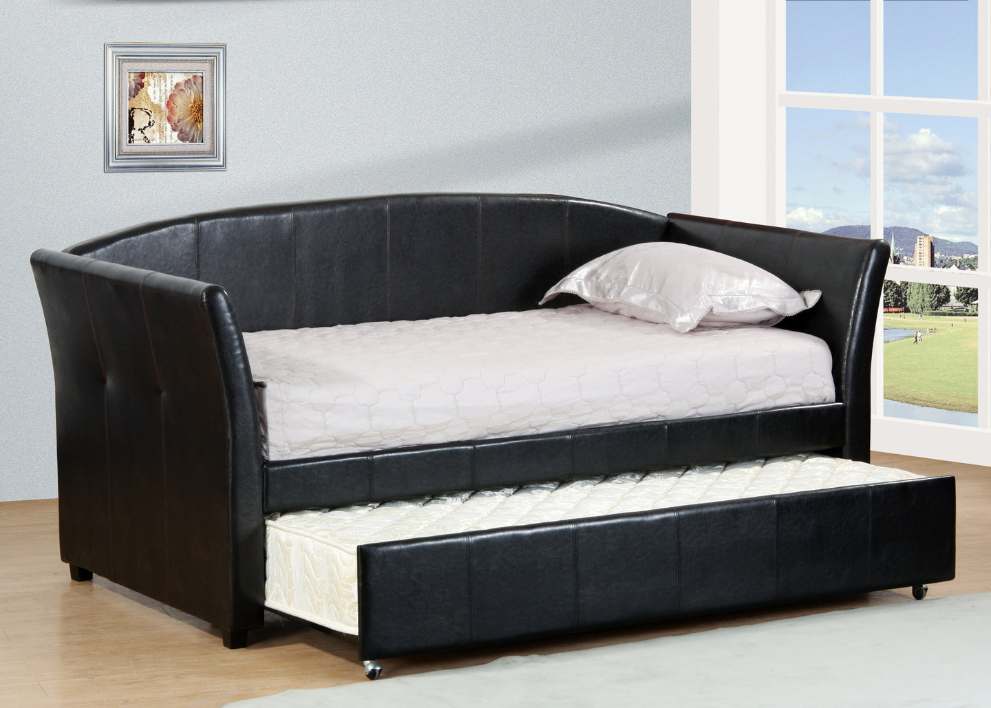 Modern Style Day Bed In An Espresso Color Pu