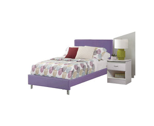 Contemporary Style Bedroom In A White And Purple Finish