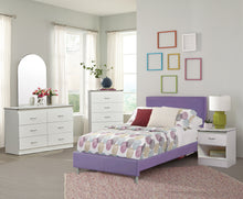 Load image into Gallery viewer, Contemporary Style Bedroom In A White And Purple Finish
