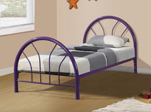 Load image into Gallery viewer, Children Metal Hoop Style Bed In A Purple Finish
