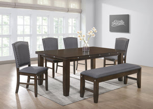 Transitional Look Dining Set In A Dark Brown Finish