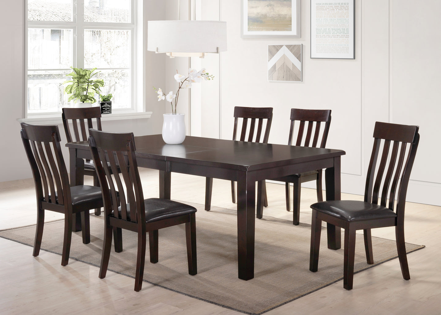 Transitional Style Dining Set In A Espresso Finish