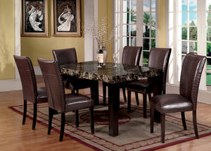 Thick Brown Faux Marbleized Dinning Table Top