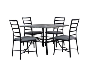 Contemporary Dining Set With Gray Faux Concrete Finish