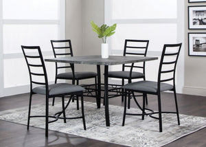 Contemporary Dining Set With Gray Faux Concrete Finish