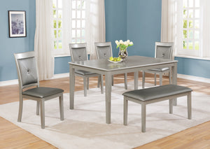 Contemporary Dining Set In A Silver Finish