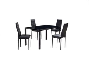 Modern Style Dining Set In A Glossy Black Finish