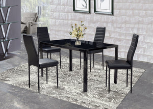 Modern Style Dining Set In A Glossy Black Finish