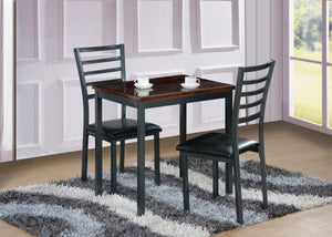 Contemporary Dinette In A Black Metal Finish With A Glossy Rosewood Table Top