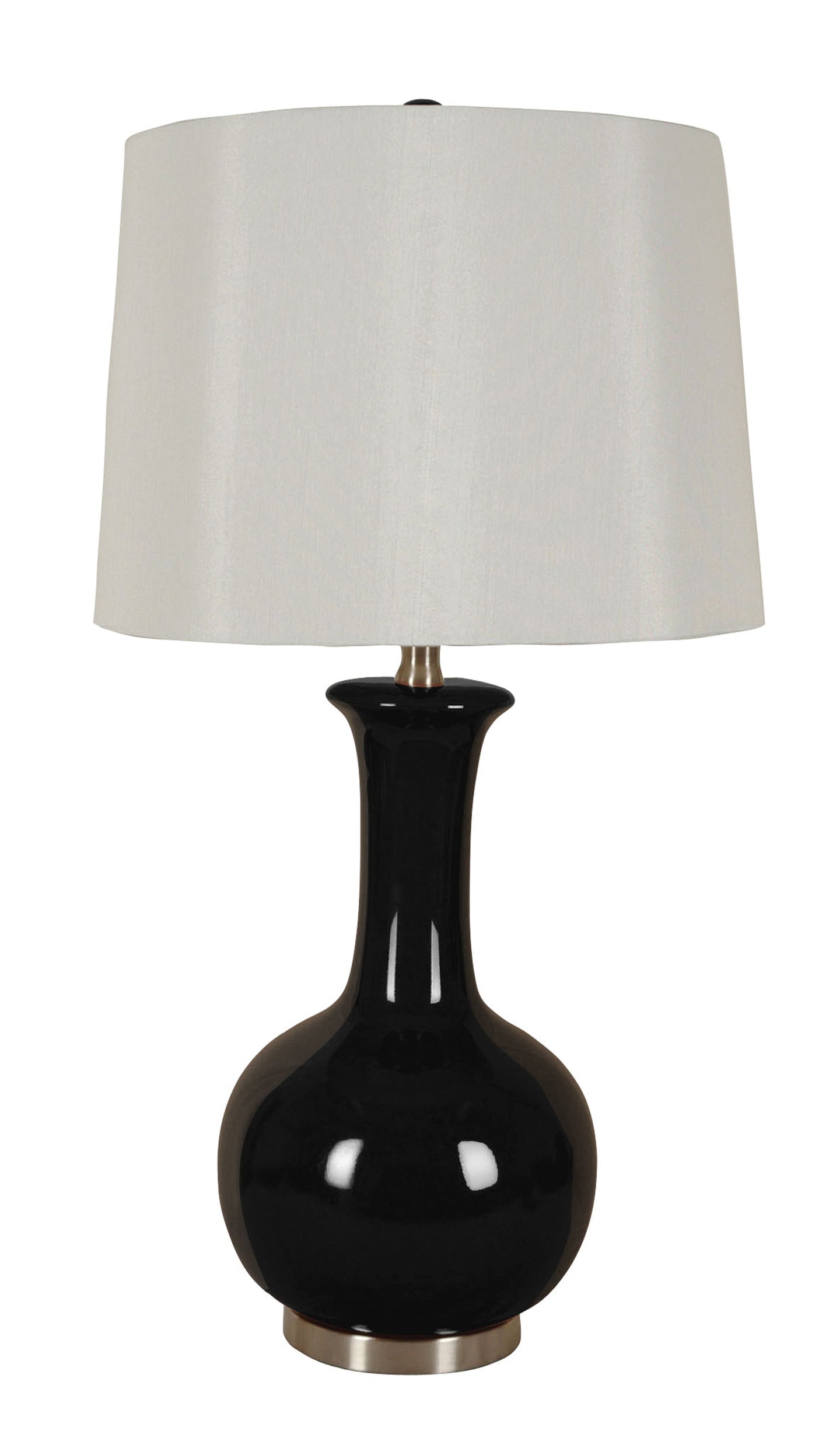 Table Lamp Features A Polyresin Base Oval Haedback