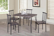 Load image into Gallery viewer, Modern Style Dining Set Brown Pvc Table Top With Bronze Metal Tripod Legs
