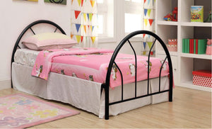 Children Metal Hoop Style Bed In A Black Finish