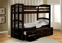 Load image into Gallery viewer, Wood Triplex Bunk Bed In An Espresso Finish
