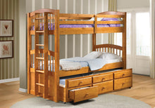 Load image into Gallery viewer, Wood Triplex Bunk Bed In A Pine Finish
