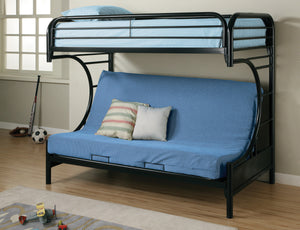 Black Metal "C" Frame Futon Bunk Bed