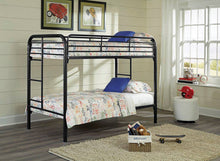 Load image into Gallery viewer, Twin Over Twin Metal Tubular Bunkbed in White
