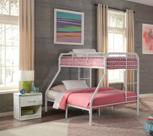Load image into Gallery viewer, Twin Over Twin Metal Tubular Bunkbed in White

