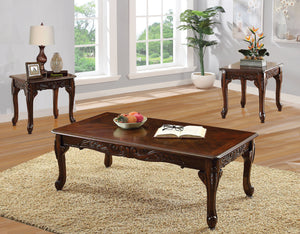 Traditional Style 3-Pack Tables In Dark Brown Finish