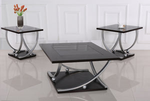 Contemporary Style 3 Pack Tables In A Black Finish