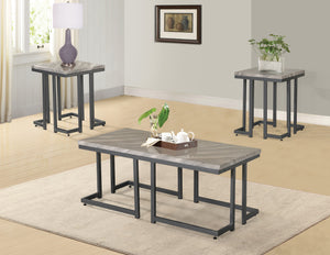 Contemporary Style Occasional Tables With Grey Metal Finish