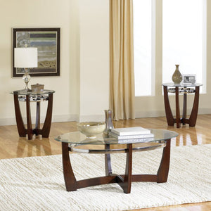 Contemporary Style 3-Pack Table Set With A Glass Tops