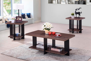 Contemporary 3-Pack Tables In A Tu-Tone Brown Finish