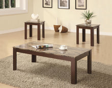 Load image into Gallery viewer, Contemporary 3 Pack Tables Brown Marbleized Top
