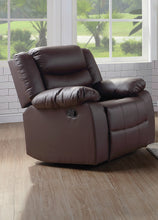 Load image into Gallery viewer, Motion Group In A Brown Pu Fabric Triple Channeled Back With Scoop Seating
