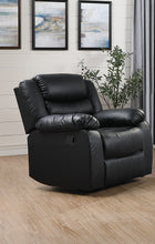Load image into Gallery viewer, Motion Group In A Black Pu Fabric Triple Channeled Back With Scoop Seating
