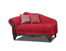 Load image into Gallery viewer, Traditional Style In A Red Textured Fabric With Brown Show Wood
