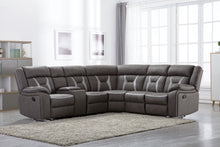 Load image into Gallery viewer, Modular Motion Sectional In A Grey Pu Fabric
