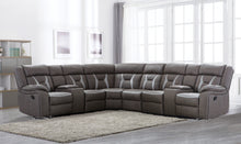 Load image into Gallery viewer, Modular Motion Sectional In A Grey Pu Fabric
