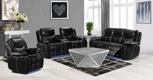 Load image into Gallery viewer, Contemporary Motion Group In A Black Pu Fabric With Grey Contrasting Stitching And Welts
