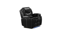 Load image into Gallery viewer, Contemporary Motion Group In A Black Pu Fabric With Grey Contrasting Stitching And Welts
